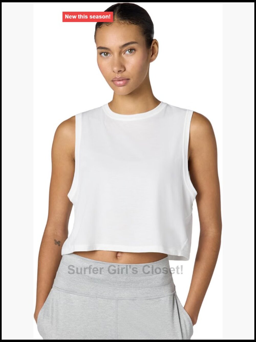 Sweaty Betty Women's Breathe Easy Cropped Crewneck Muscle Fitness Tank Top